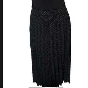 Banana Republic Black Midi Skirt with White Dots